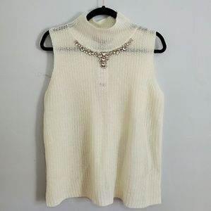 French Connection Knit Sleeveless High Neck Top
